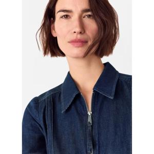 Whistles Denim Pintuck Belted Jumpsuit